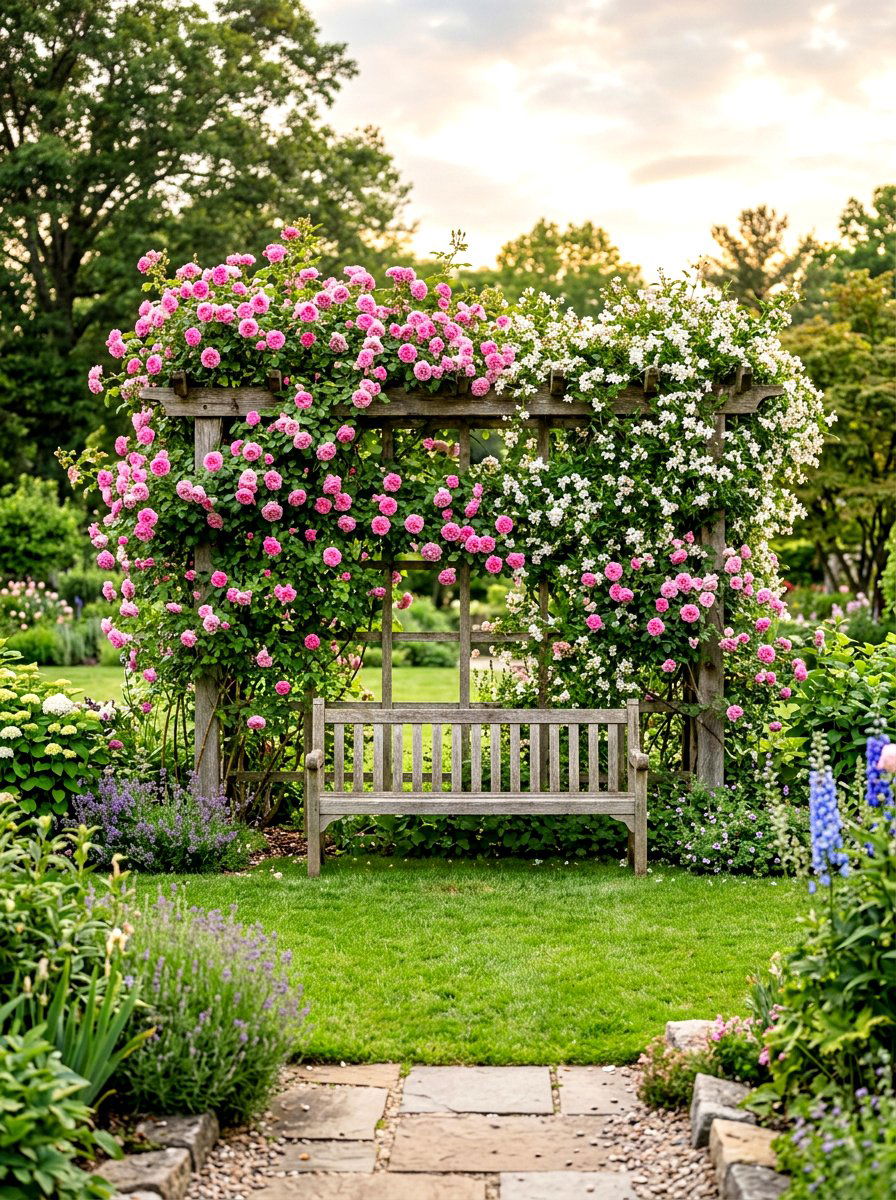 Garden floral backdrop - 30 evening patio party ideas