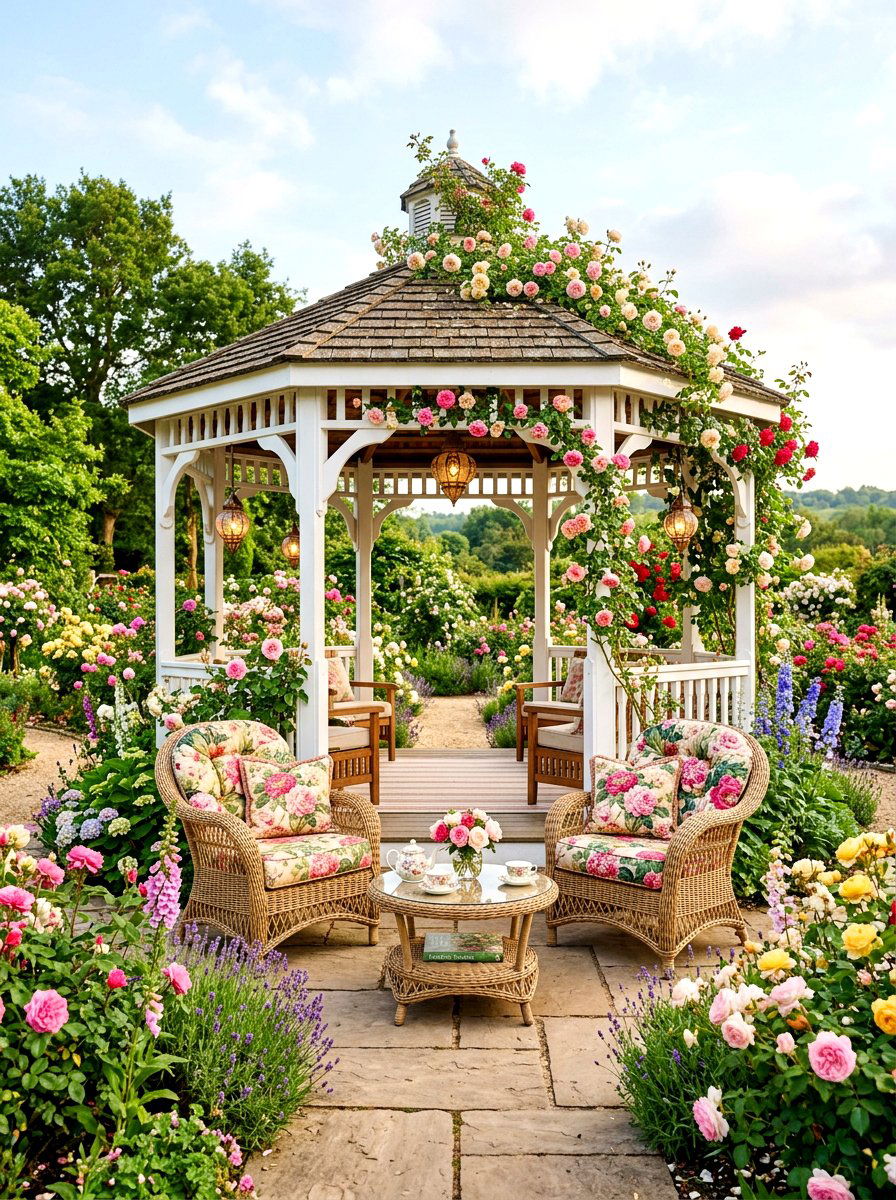 Garden gazebo lounge - 30 backyard club lounge ideas