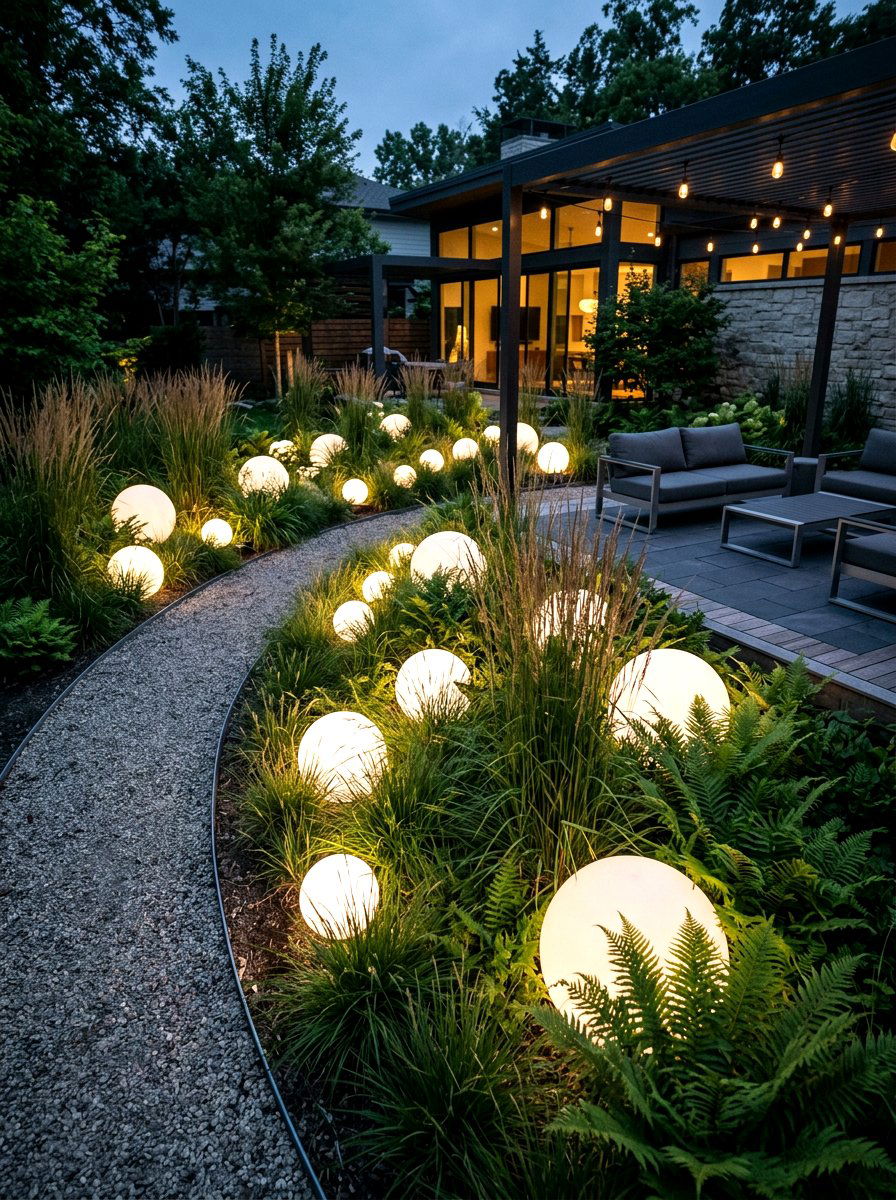 Garden globe lights - 30 garden lighting ideas