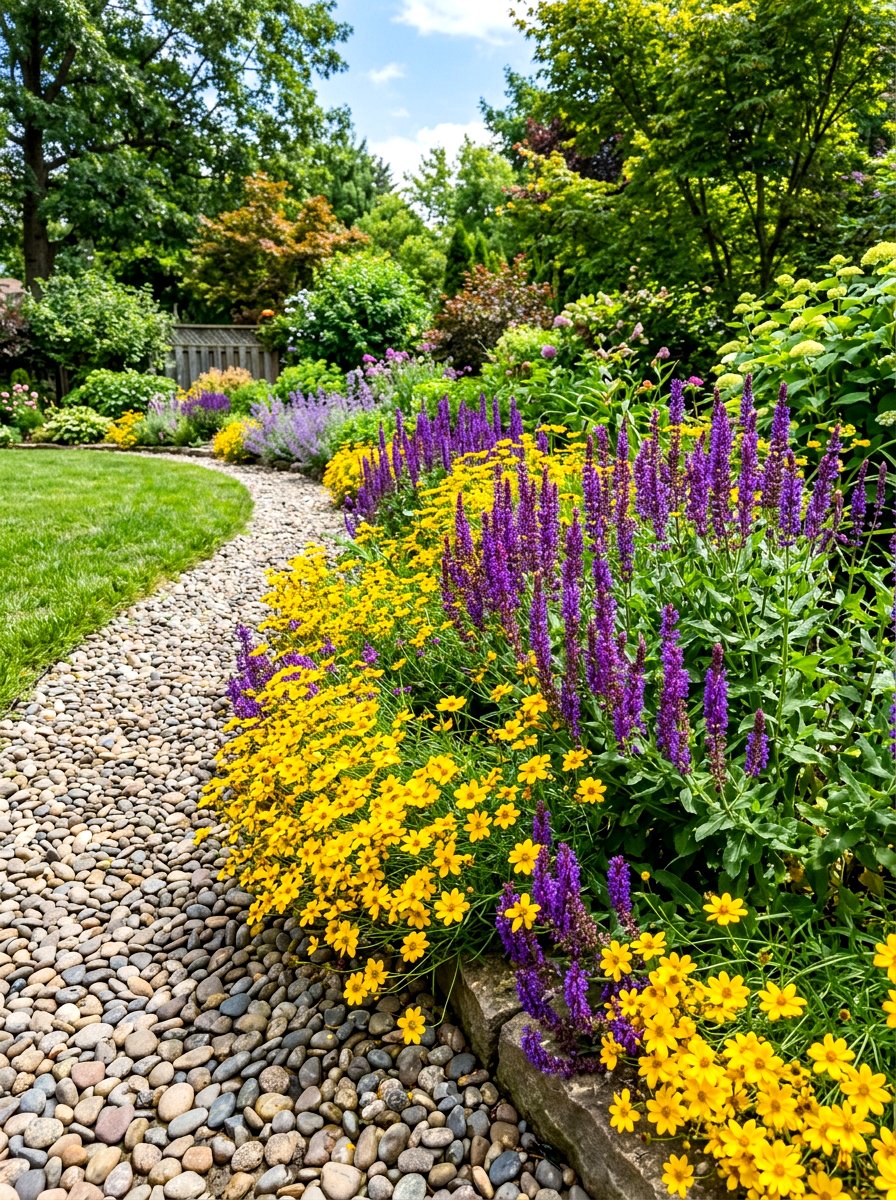 Garden path flower border - 30 cottage cutting garden ideas
