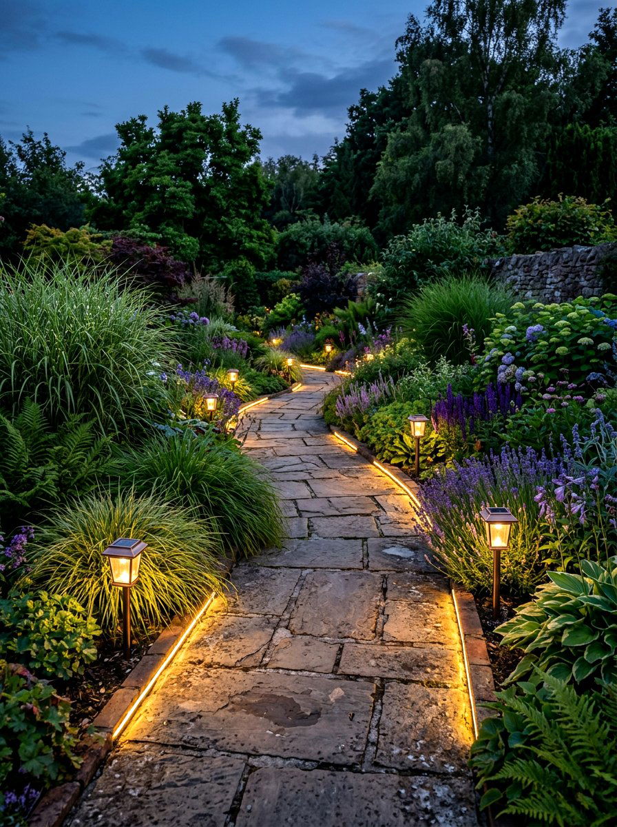 Garden path lighting - 30 backyard date night ideas
