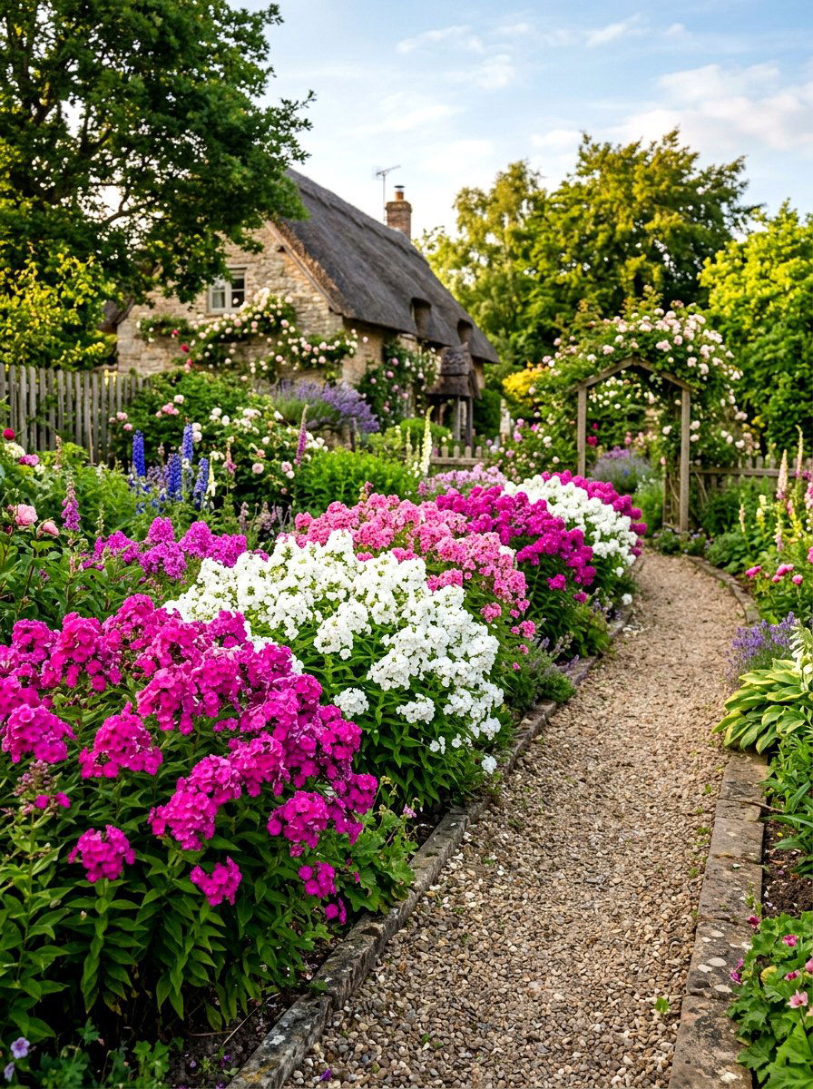 Garden phlox flower bed - 30 summer bloom garden ideas