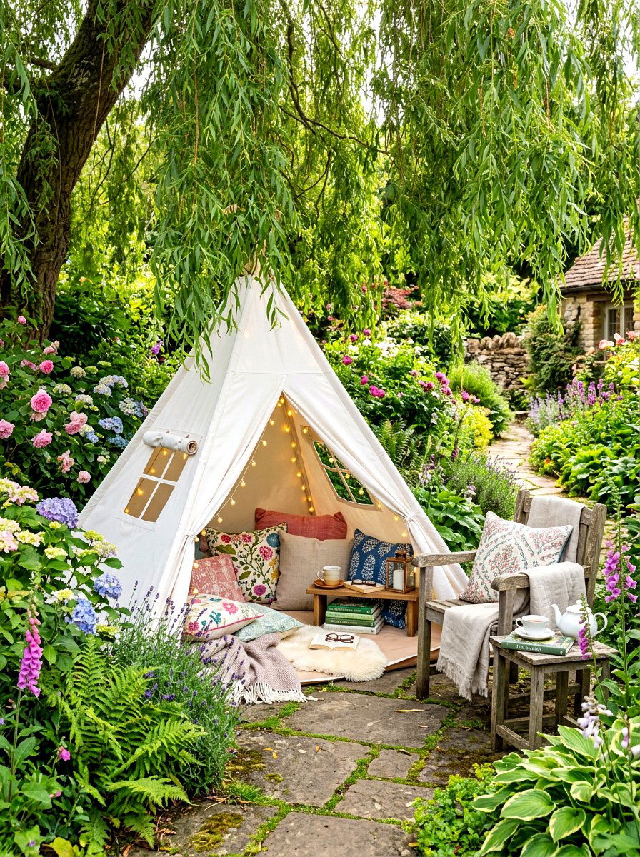 Garden reading nook - 30 kids backyard play area ideas