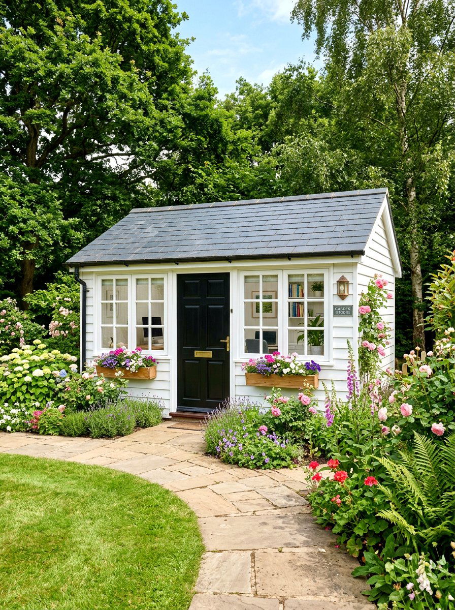 Garden shed office - 30 backyard oasis ideas