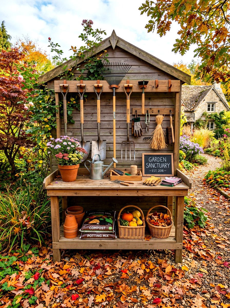Garden tool storage - 30 fall garden ideas