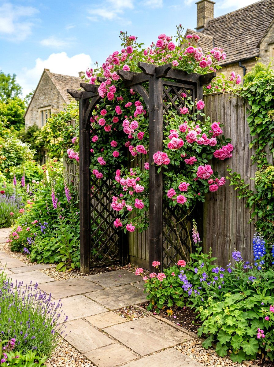 Garden trellis - 30 city backyard garden ideas
