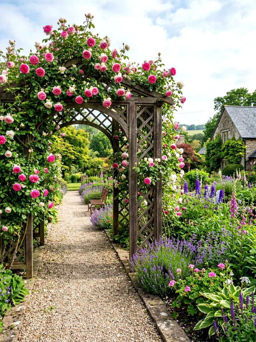 Garden trellis - 30 farmhouse backyard ideas