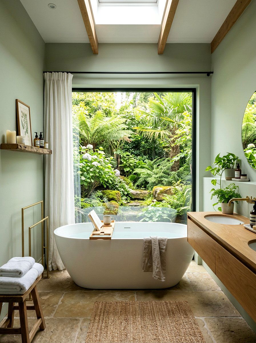 Garden view bathroom - 30 Nancy Meyers bathroom ideas