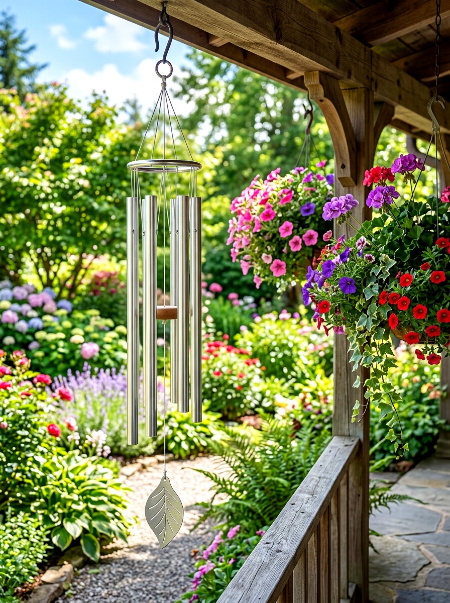 Garden wind chimes - 30 hummingbird oasis backyard ideas
