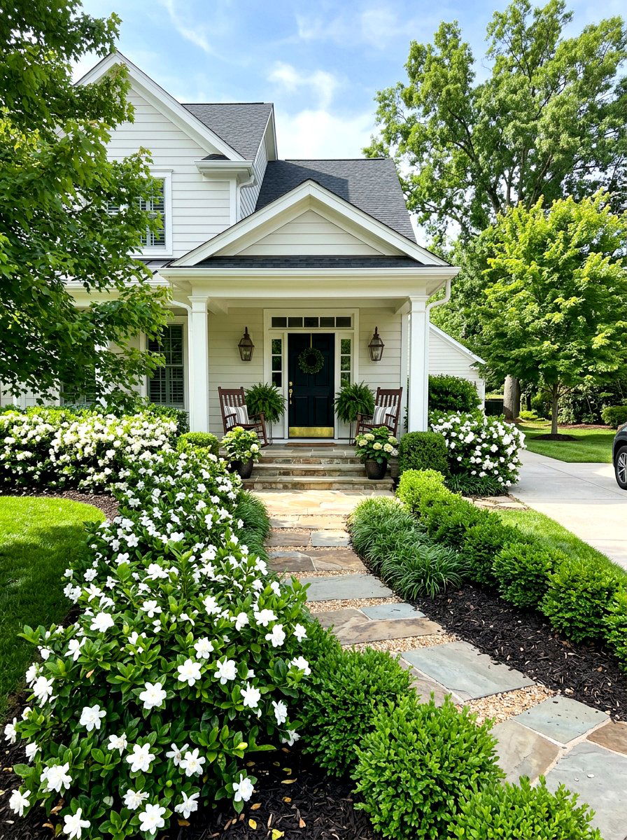 Gardenia Entryway Landscape - 30 fragrance garden ideas