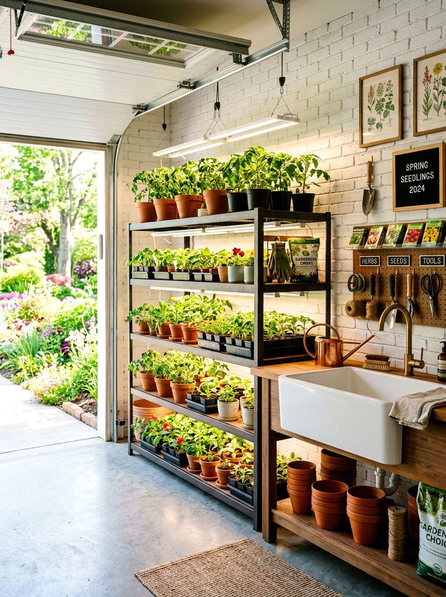 Gardening Station - 30 garage hobby room ideas