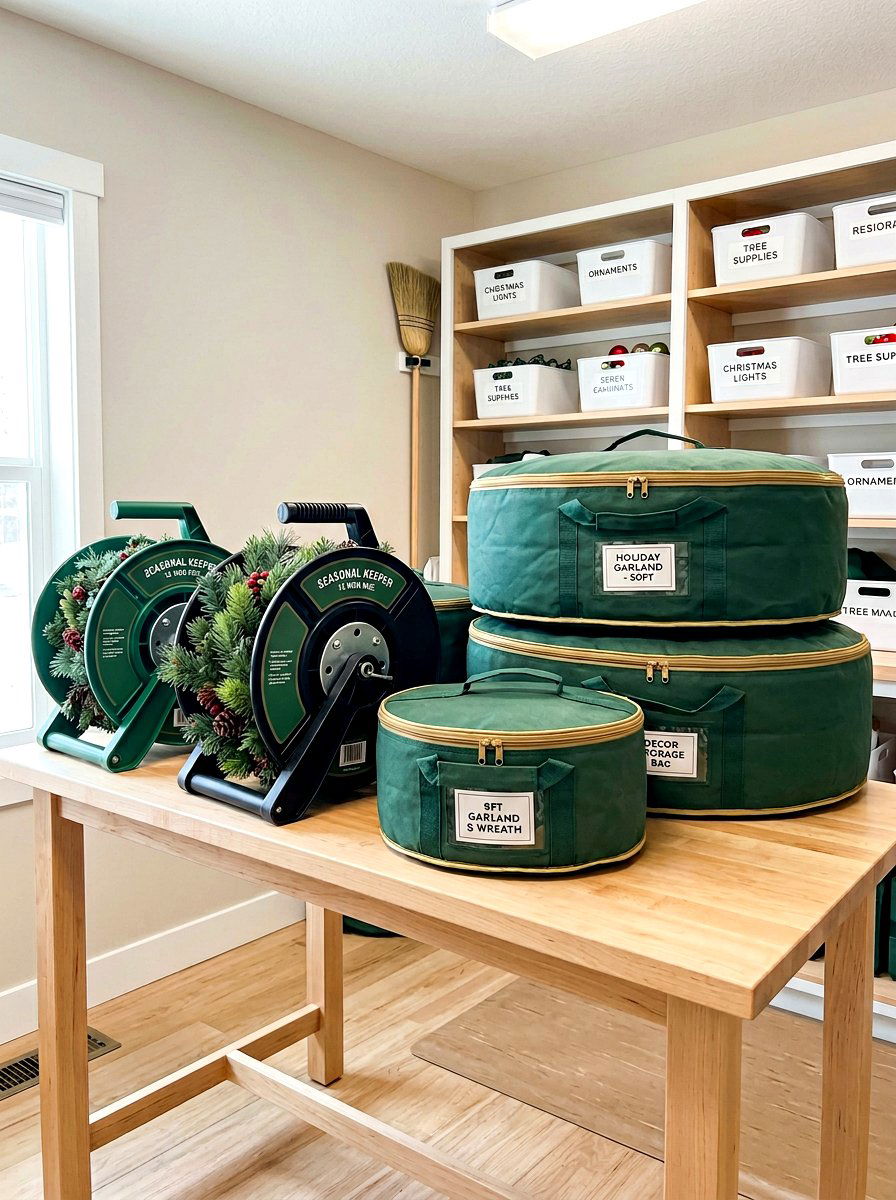 Garland Storage Reels - 30 seasonal decor storage ideas