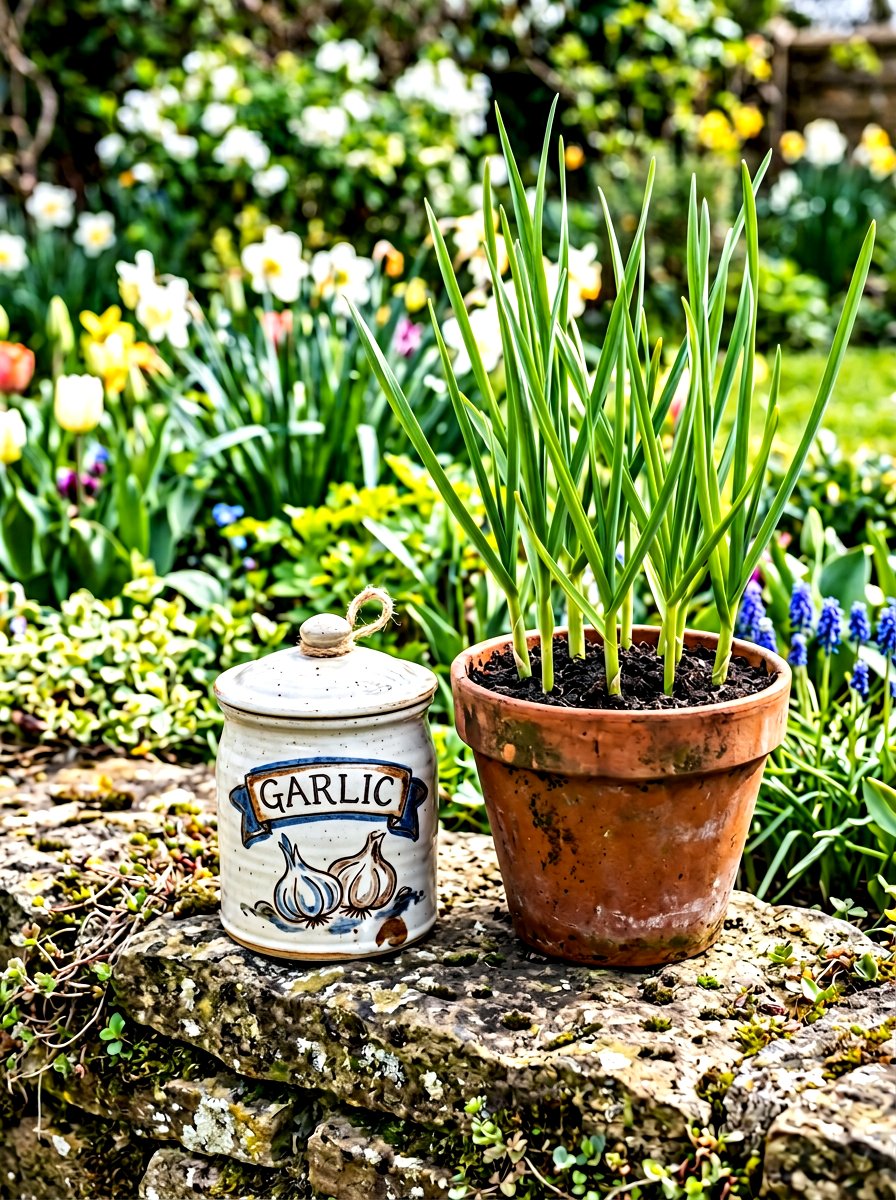 Garlic Container - 30 vegetable container garden ideas