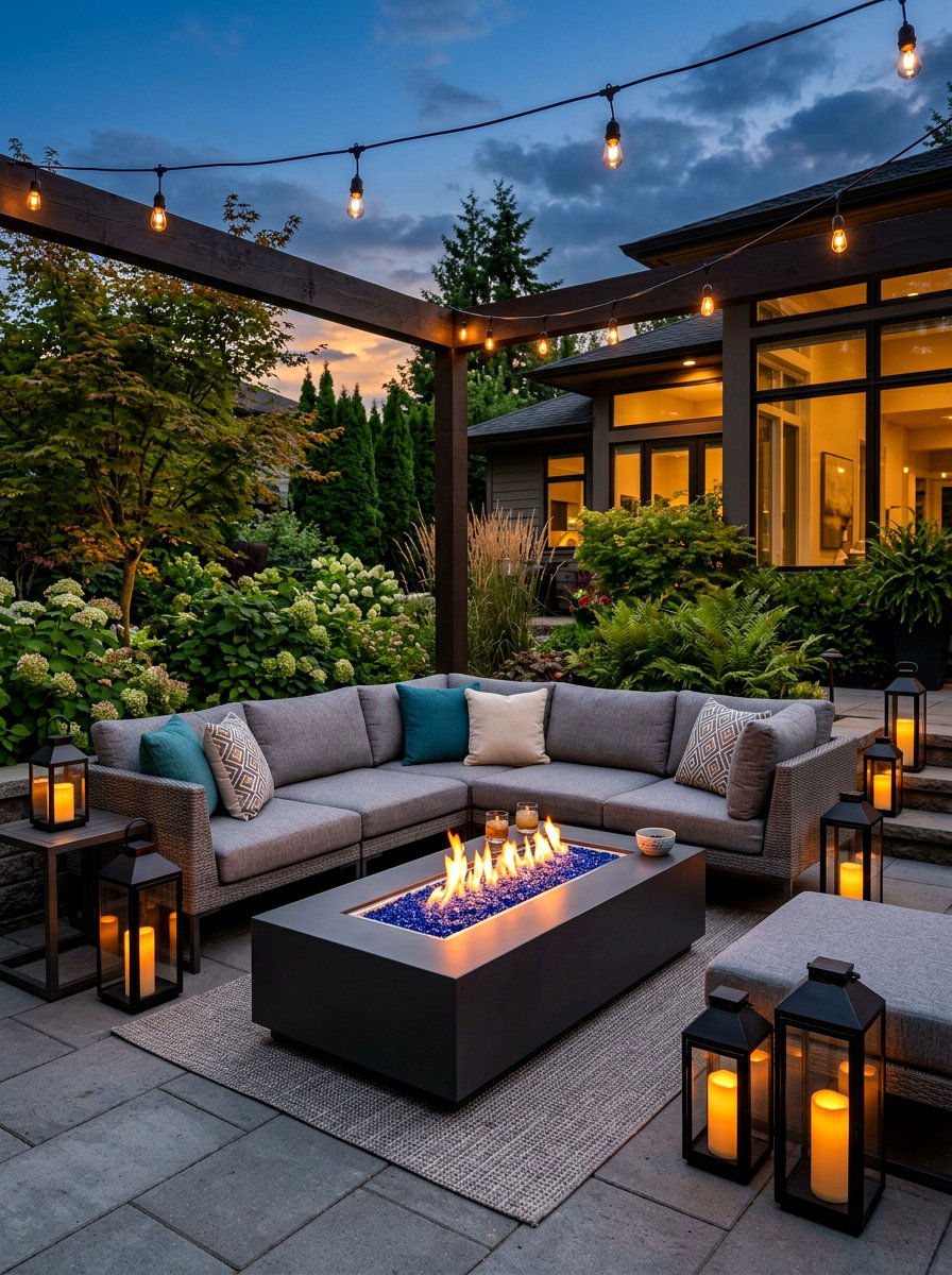 Gas Fire Table - 30 cozy fire pit ideas