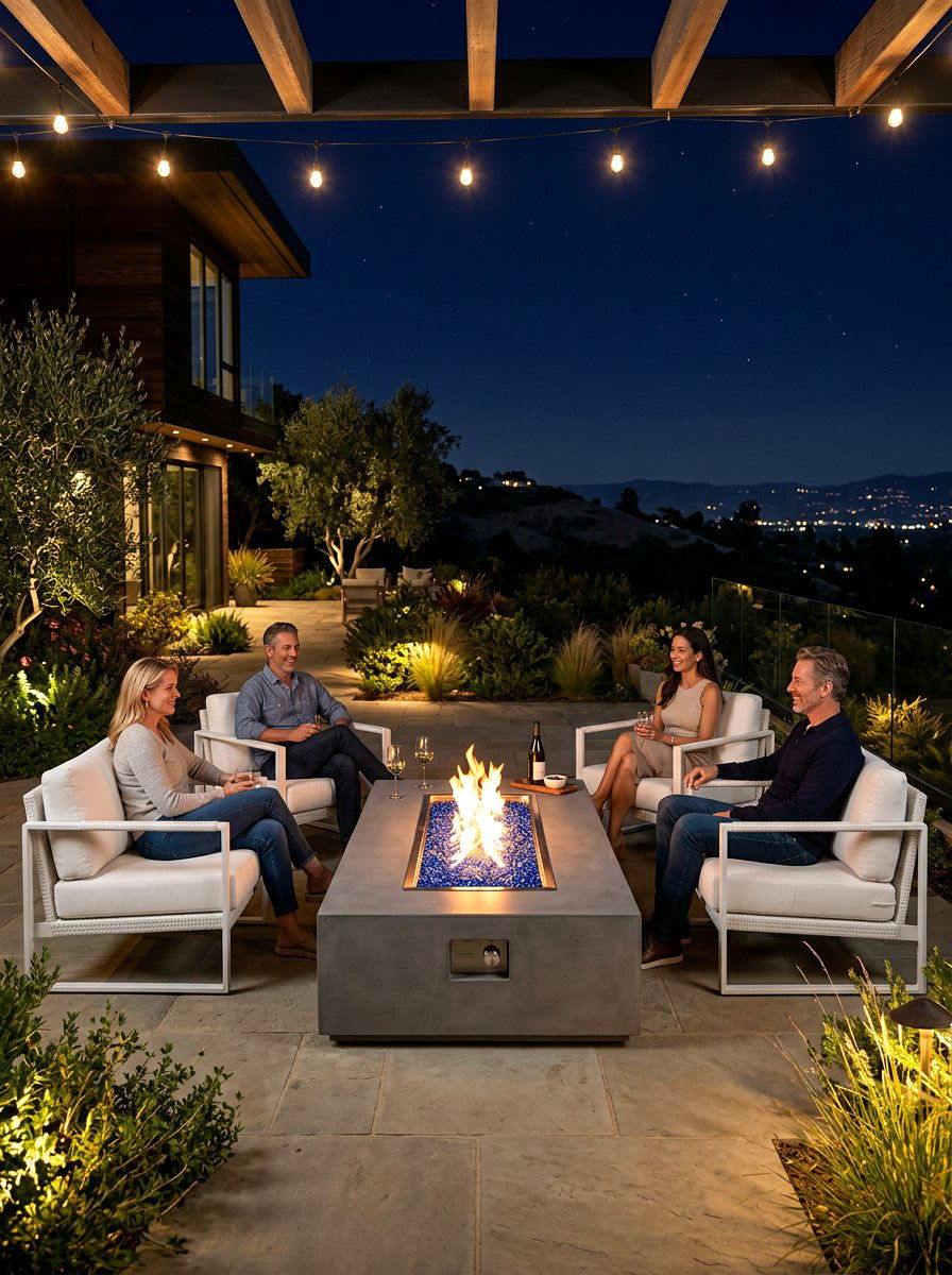 Gas Fire Table - 30 backyard patio ideas