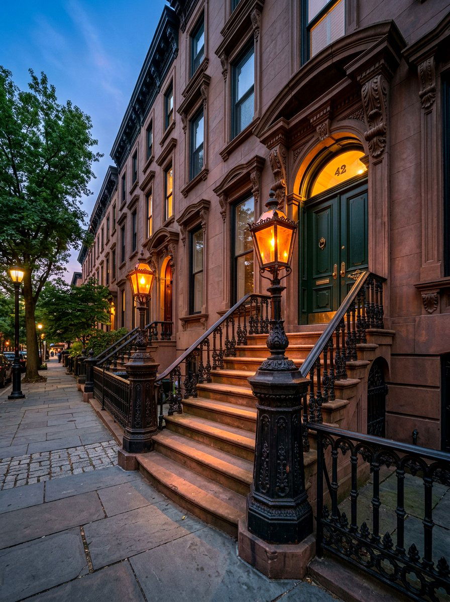 Gas Lantern Period Stoop - 30 brownstone stoop ideas