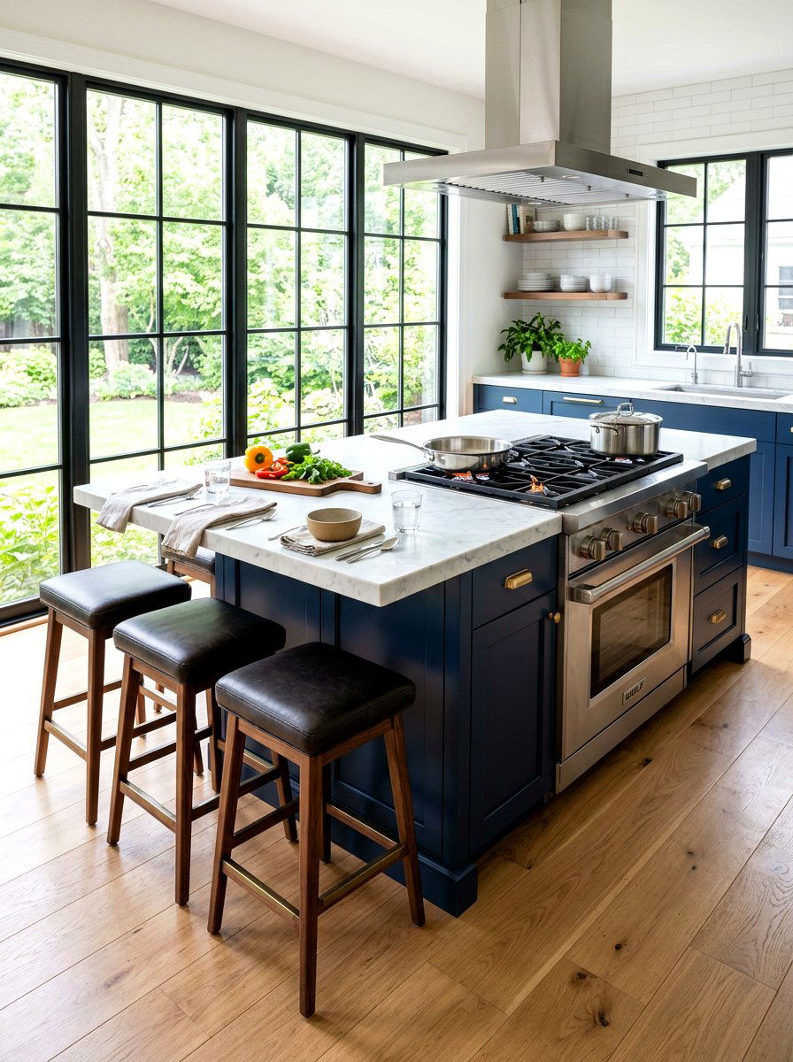Gas Stovetop Island With Seating - 30 kitchen island with cooktop ideas