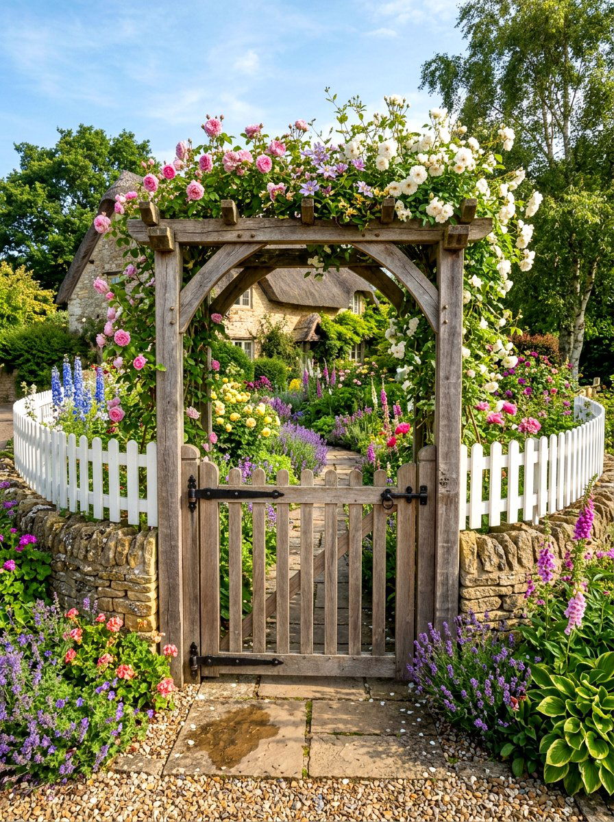 Gated Front Arbor - 30 front arbor ideas