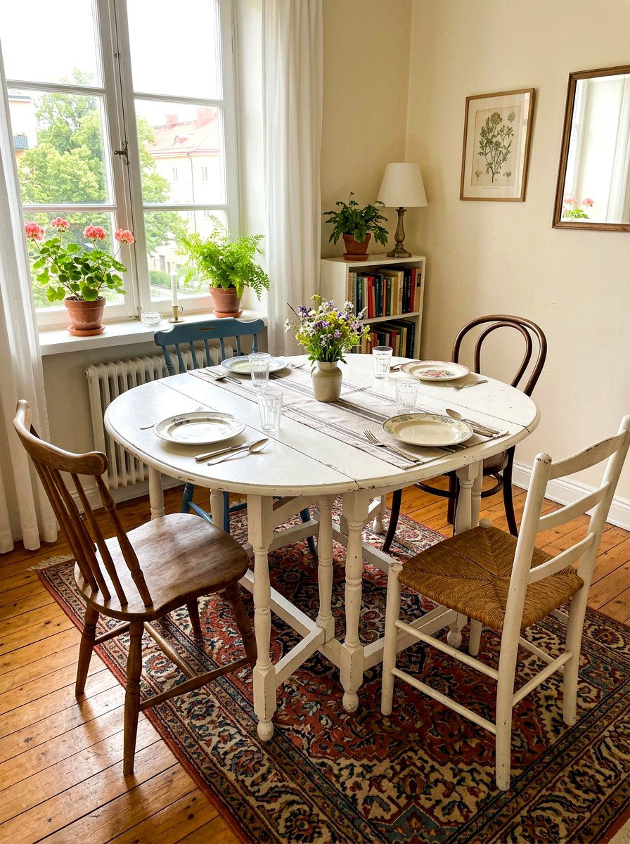 Gateleg Dining Table - 30 compact apartment dining ideas
