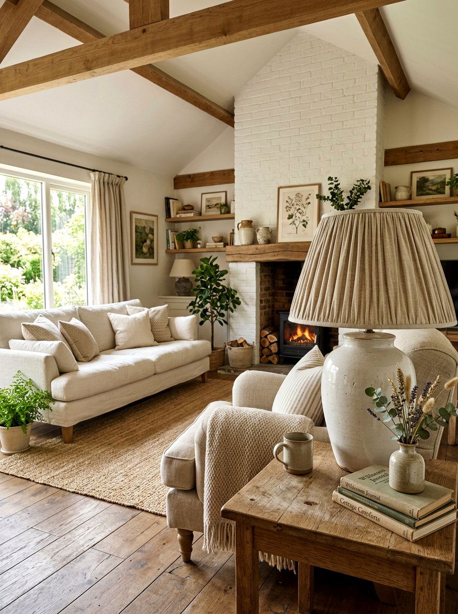 Gathered Linen Lampshade - 30 frilly lampshade ideas