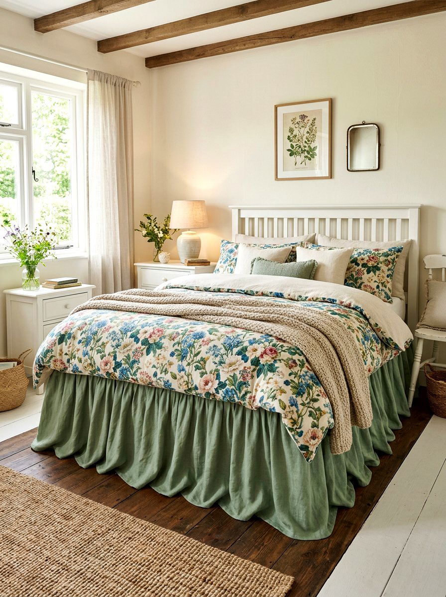 Gathered Skirted Bed - 30 skirted bed ideas