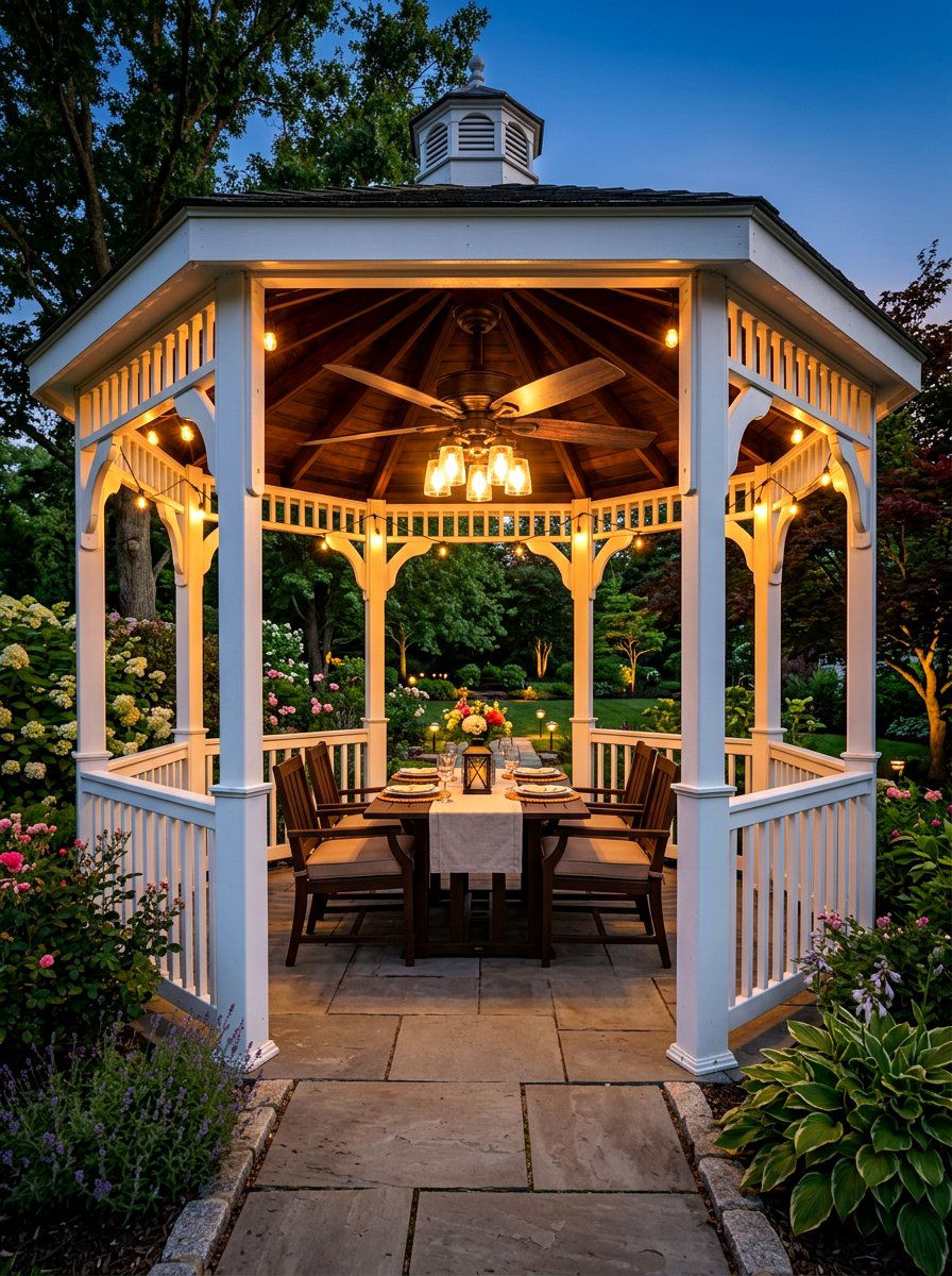 Gazebo Ceiling Fan Light - 30 moody outdoor lighting ideas