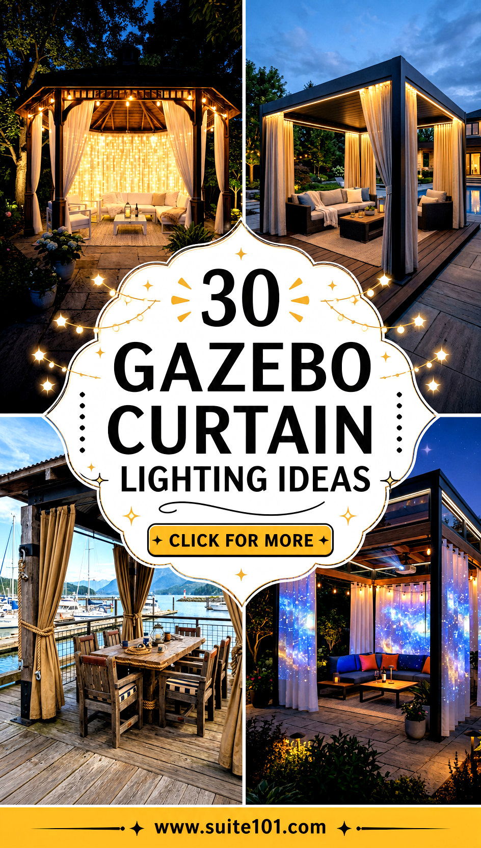 Gazebo Curtain Lighting Ideas 30 Magical Evening Glow Ideas - Gazebo Curtain Lighting Ideas: 30 Magical Evening Glow Ideas