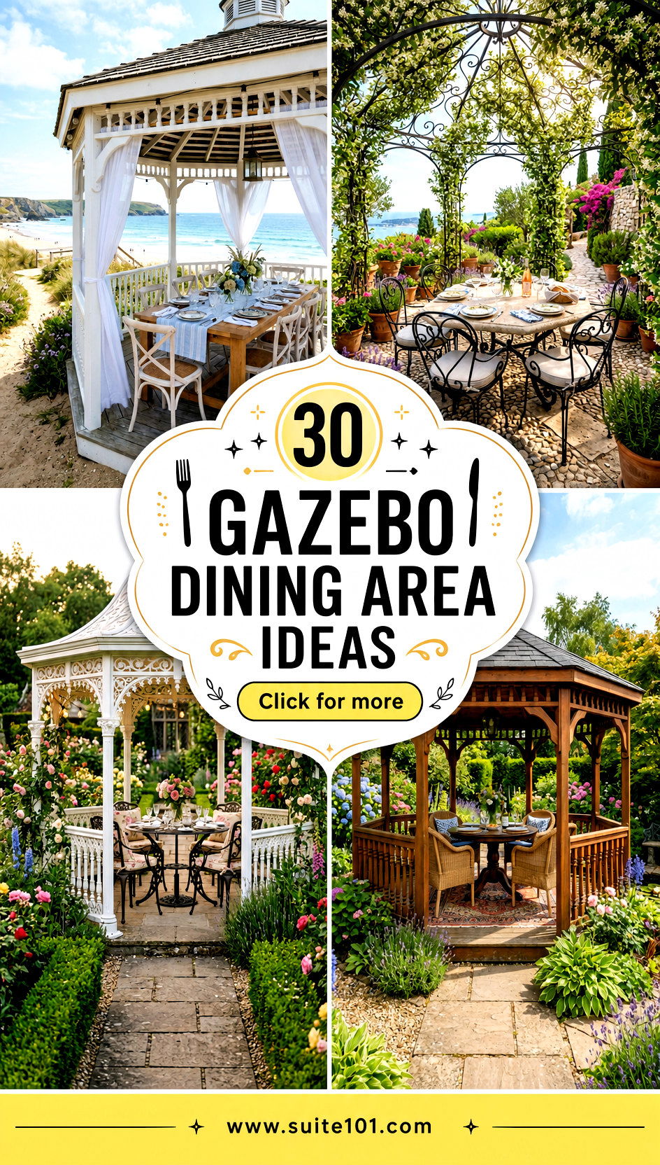 Gazebo Dining Area Ideas 30 Decor Looks for Outdoor Meals - Gazebo Dining Area Ideas: 30 Decor Looks for Outdoor Meals