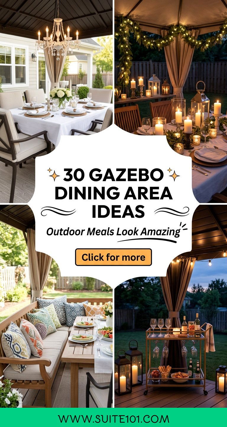 Gazebo Dining Area Ideas 30 Decor Looks for Outdoor Meals - Gazebo Dining Area Ideas: 30 Decor Looks for Outdoor Meals