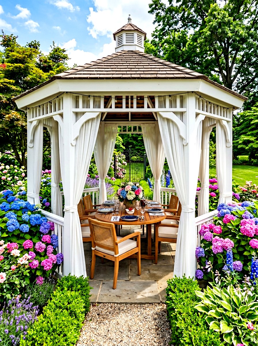 Gazebo Dining Set - 30 garden seating ideas