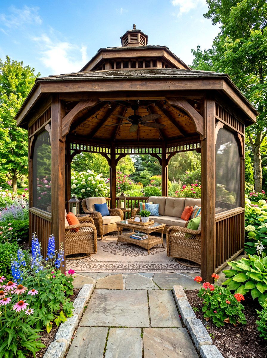 Gazebo Living Room - 30 family backyard seating ideas