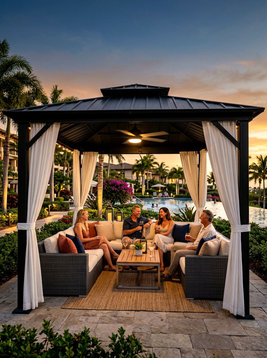 Gazebo Lounge - 30 resort style backyard ideas