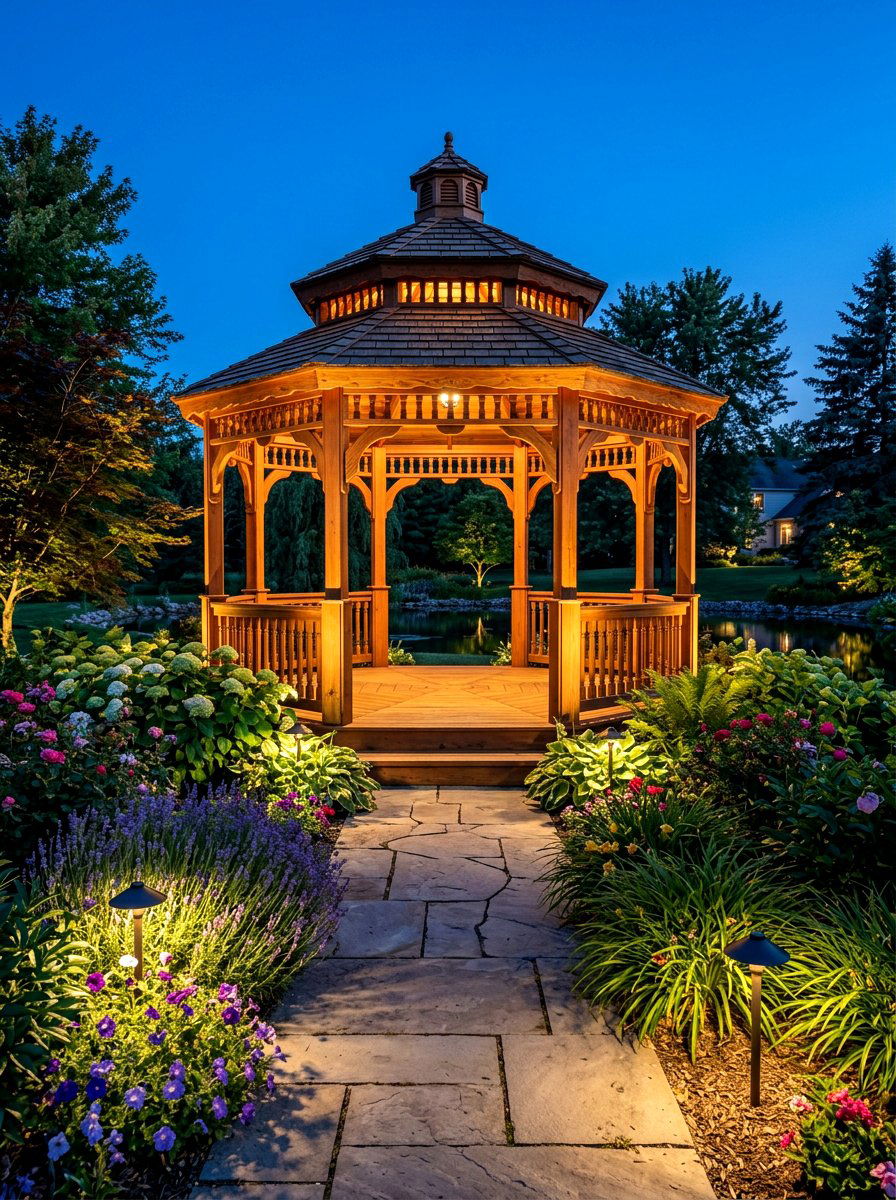 Gazebo Spotlighting - 30 gazebo lighting ideas