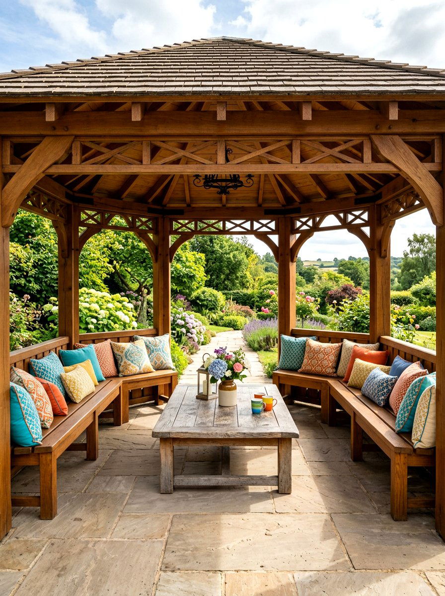 Gazebo With Built In Benches - 30 outdoor gazebo ideas
