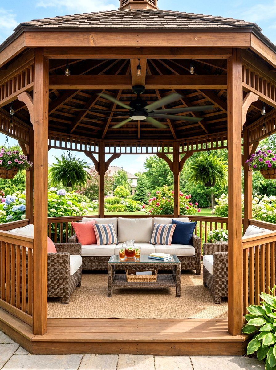 Gazebo With Ceiling Fan - 30 hardtop gazebo ideas