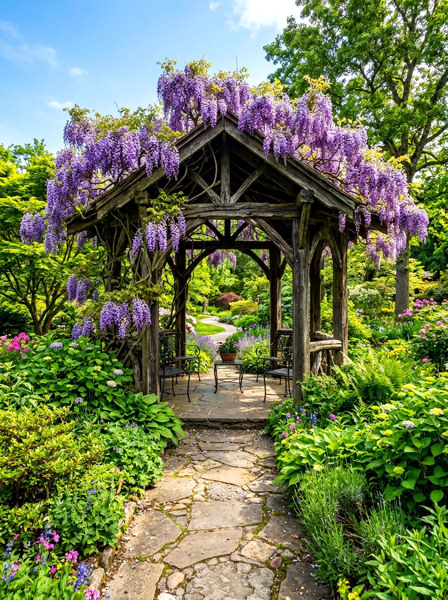 Gazebo With Climbing Vines - 30 rustic gazebo ideas