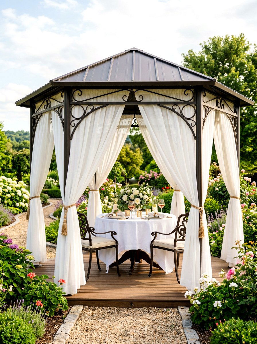 Gazebo With Curtains - 30 patio cover ideas