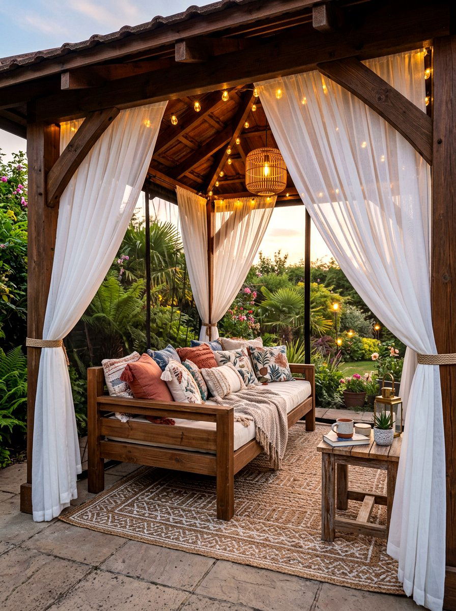Gazebo With Curtains And Netting - 30 hardtop gazebo ideas