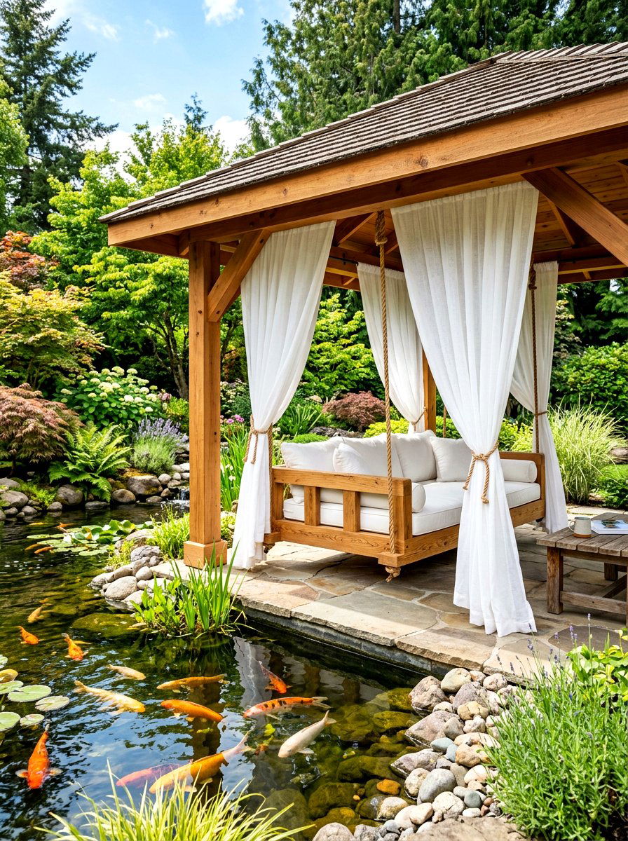 Gazebo With Daybed - 30 rustic gazebo ideas