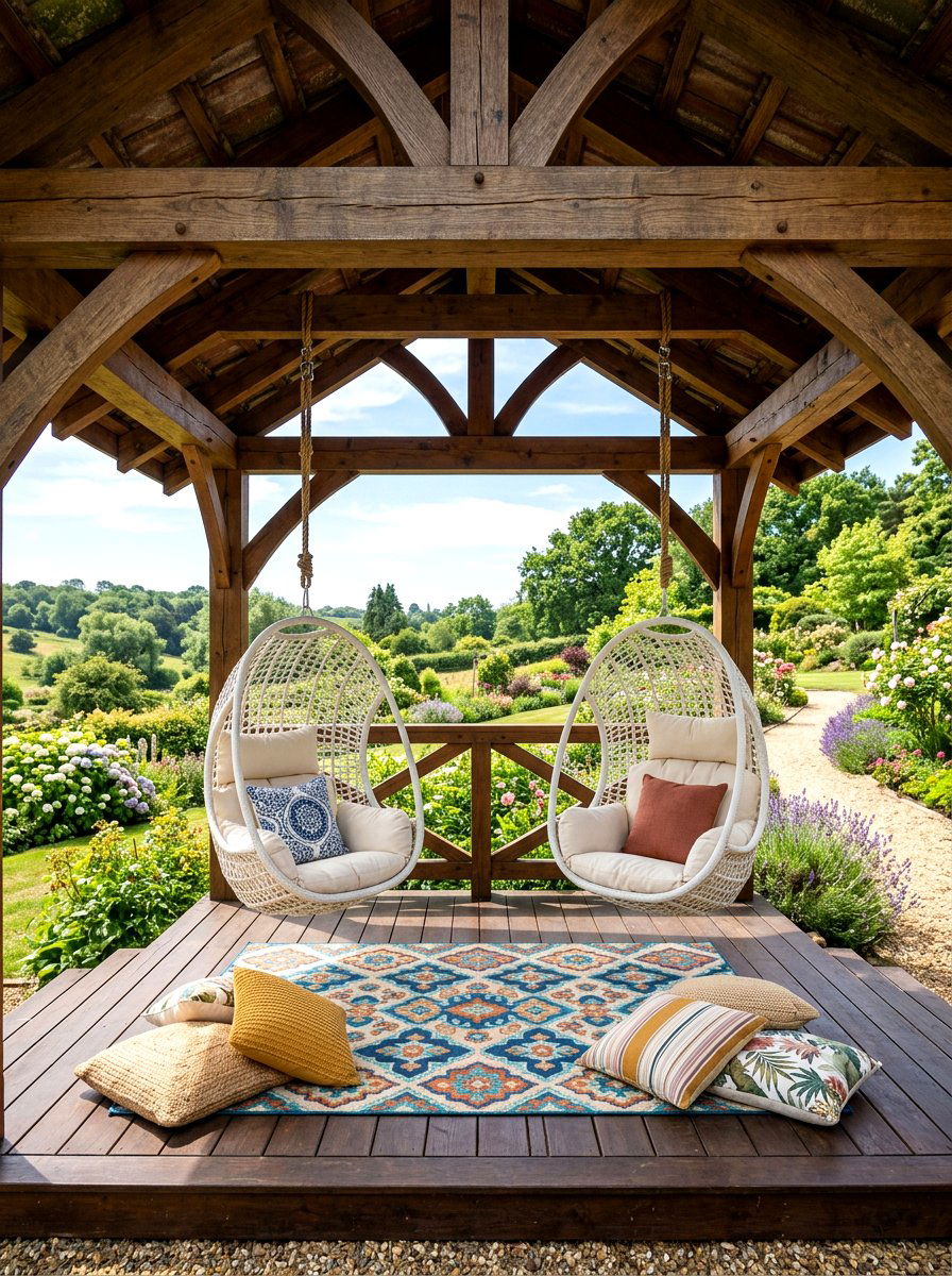 Gazebo With Hanging Chairs - 30 outdoor gazebo ideas