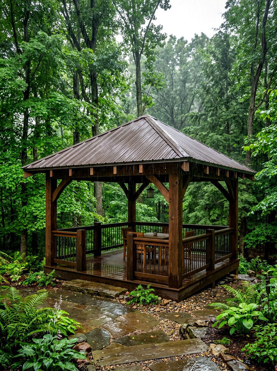 Gazebo With Metal Roof - 30 rustic gazebo ideas