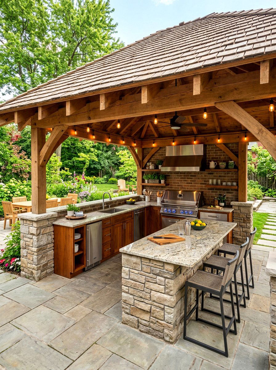 Gazebo With Outdoor Kitchen - 30 hardtop gazebo ideas