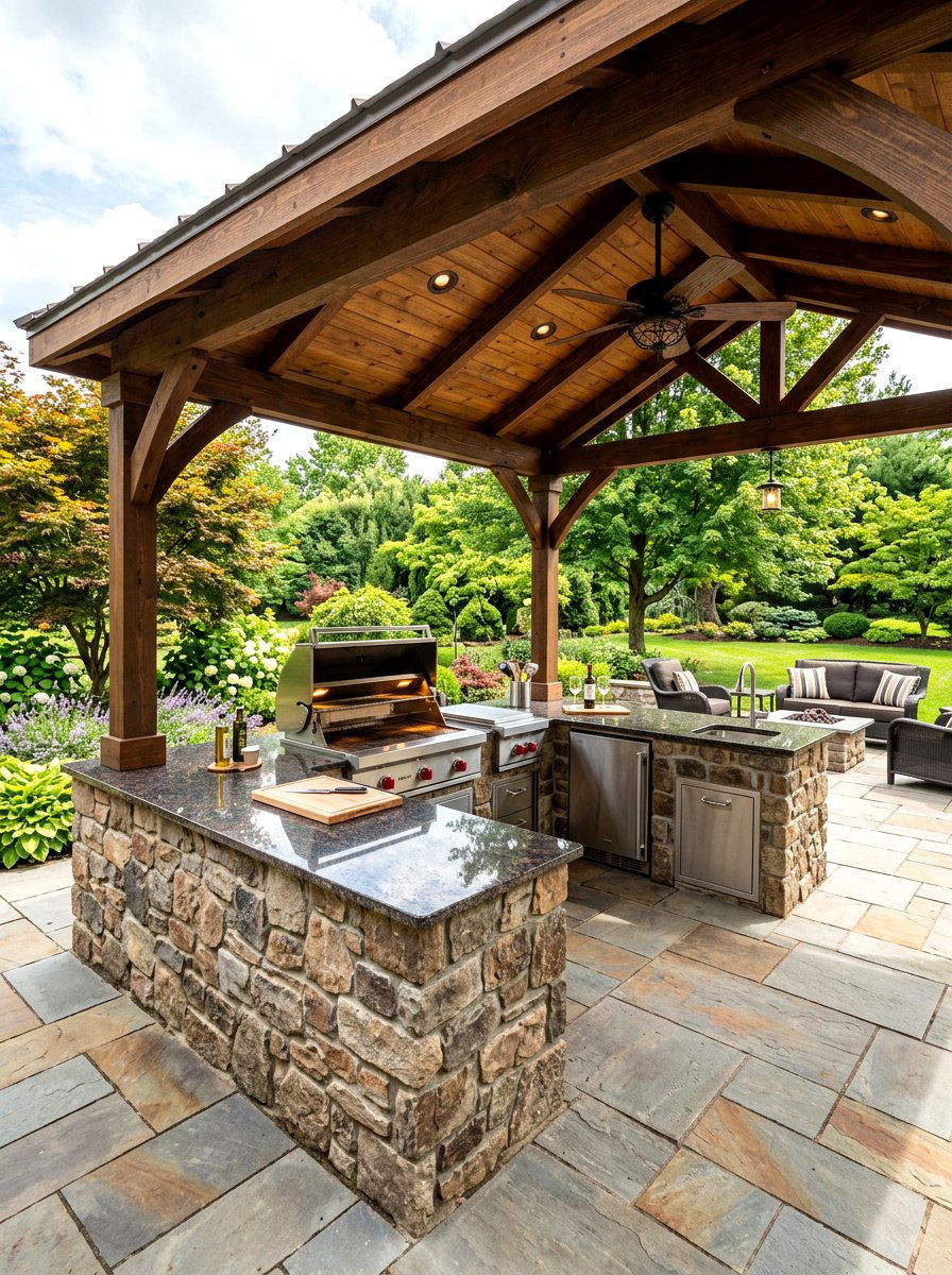 Gazebo With Outdoor Kitchen - 30 rustic gazebo ideas
