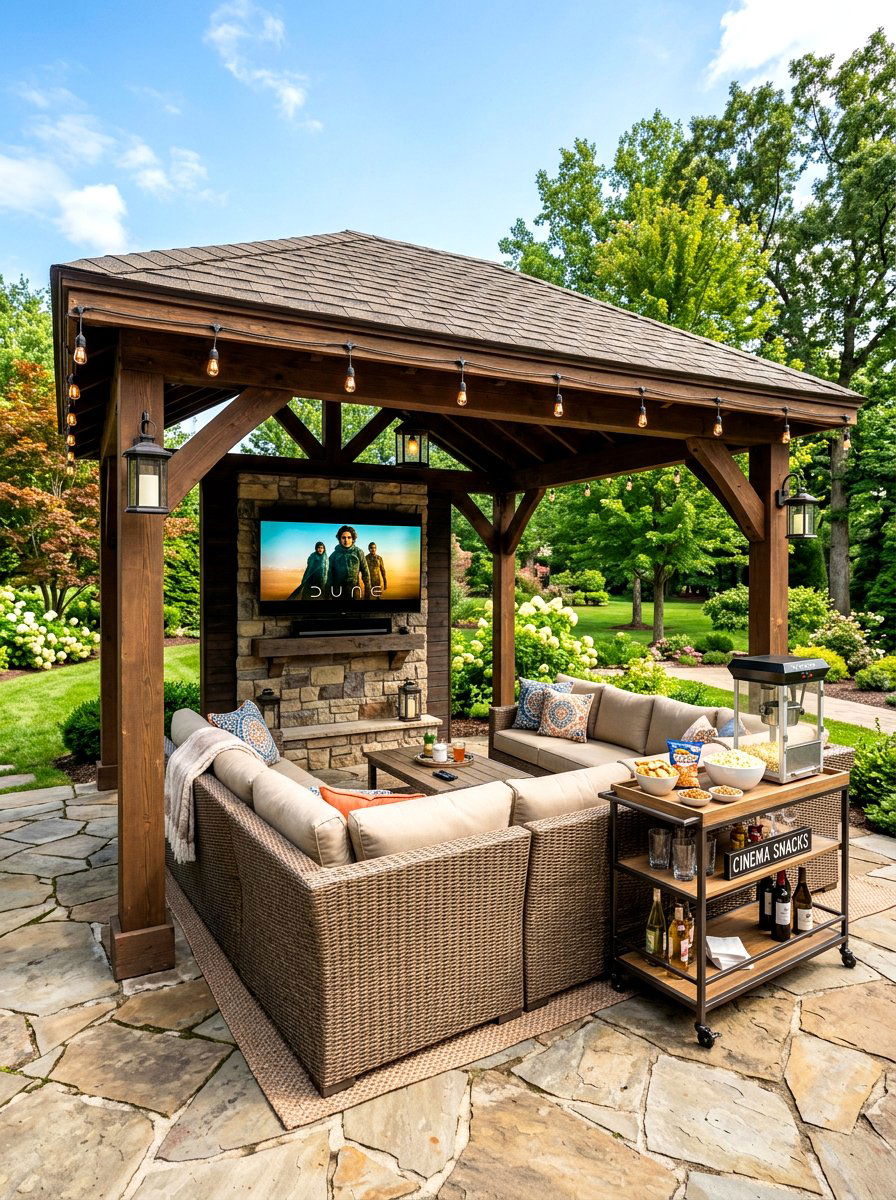 Gazebo With Outdoor Television - 30 outdoor gazebo ideas