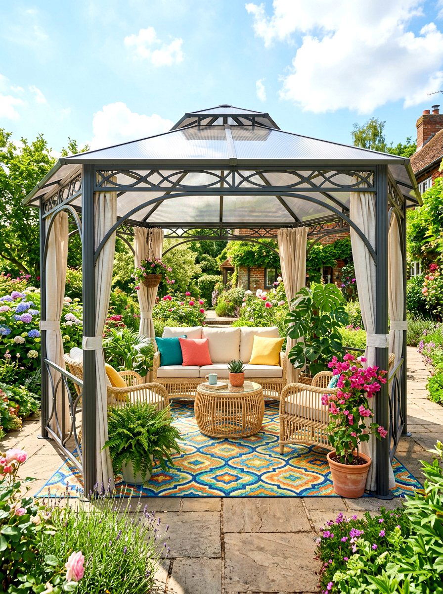 Gazebo With Polycarbonate Roof - 30 metal gazebo ideas
