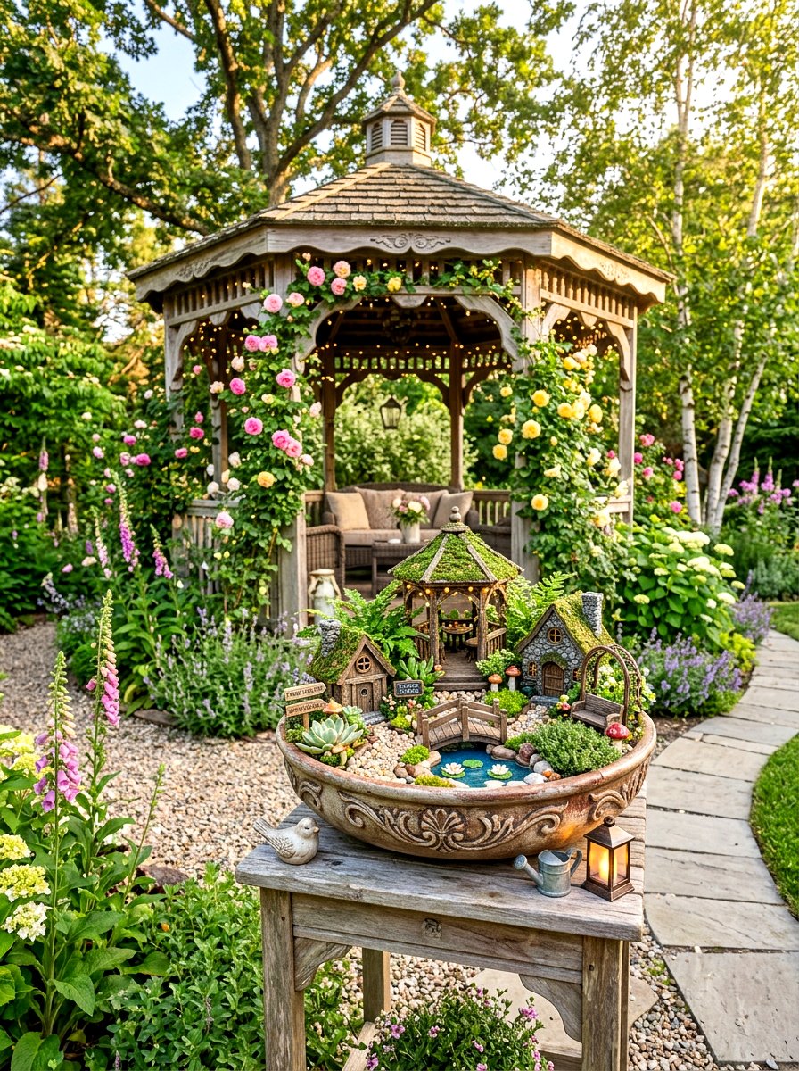 Gazebo fairy garden planters - 30 gazebo planter ideas
