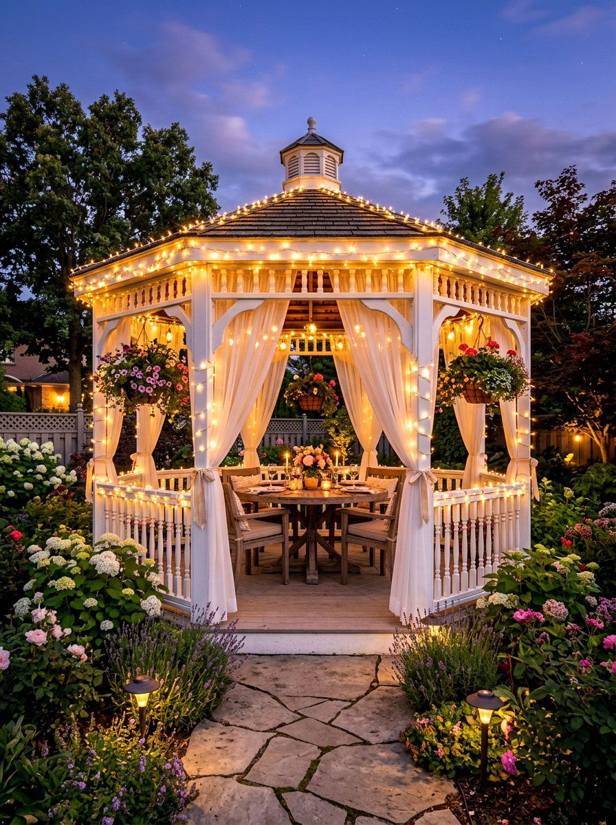 Gazebo retreat - 30 backyard party ready ideas
