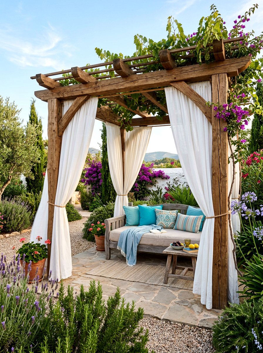 Gazebo with curtains - 30 patio gazebo ideas