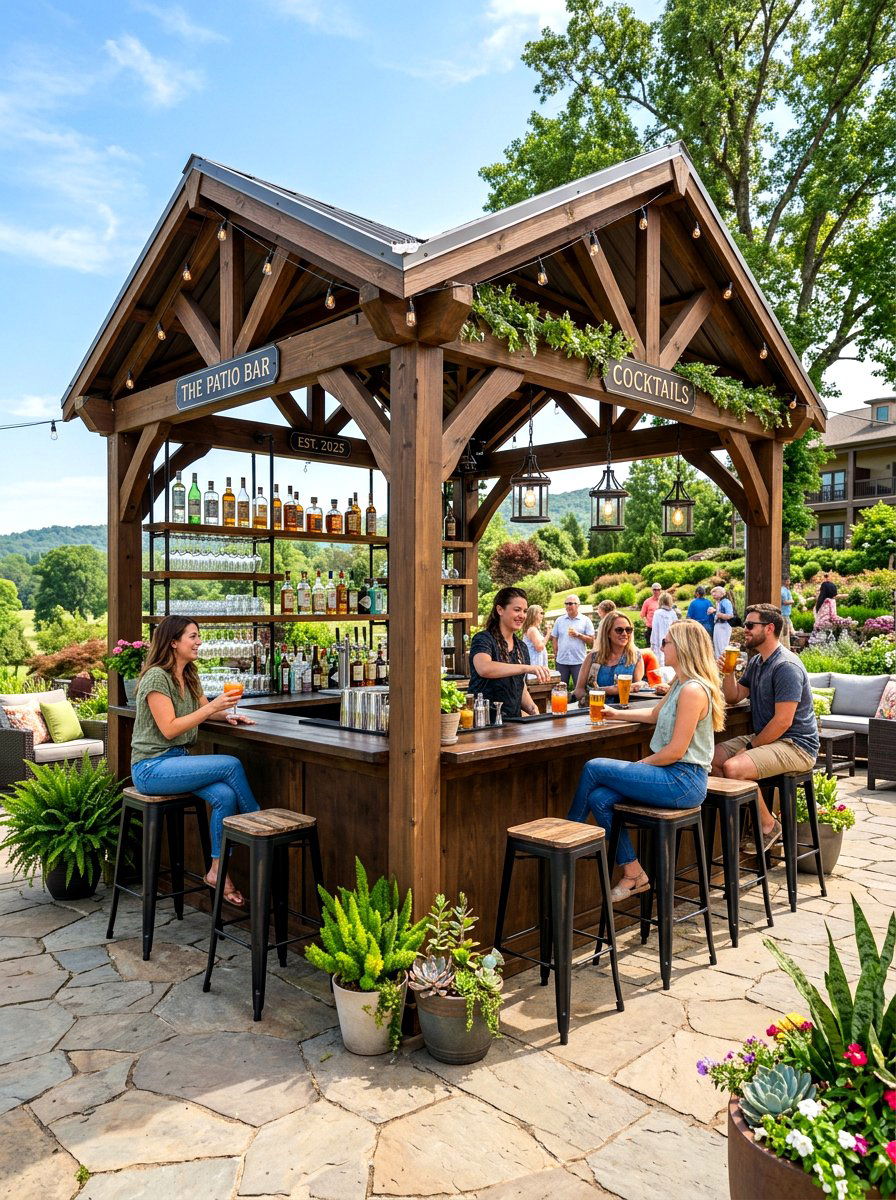 Gazebo with outdoor bar - 30 backyard gazebo ideas