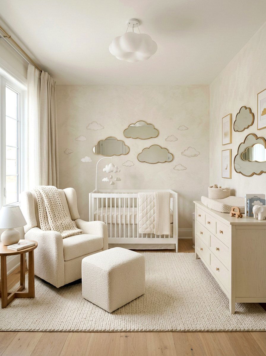 Gender Neutral Cream Cloud Nursery - 30 cloud nursery ideas